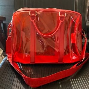 Steve Madden clear red satchel